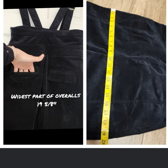 Anthropologie Women's Buttoned Pinafore Corduroy Jumpsuit Black straight leg S 4 - Picture 10 of 17